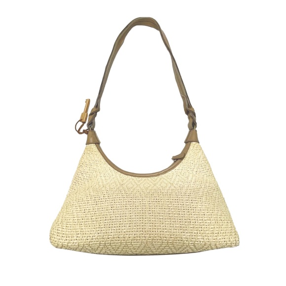 Fossil Bags Fossil Cream Woven Rattan Leather Shoulder Bag Poshmark